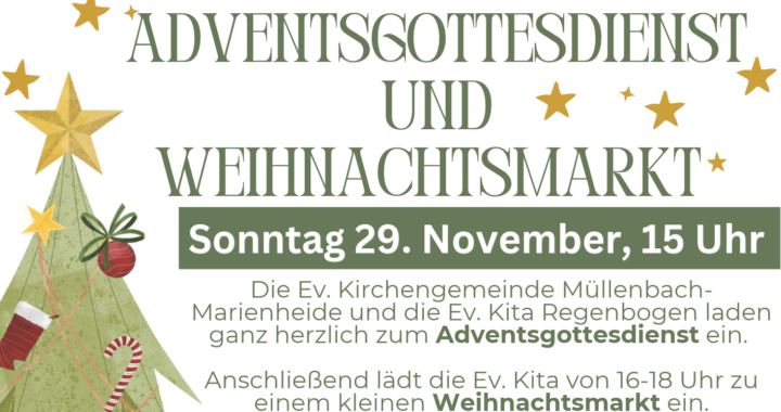 Einladung Adventsgottesdienst und Weihnachtsmarkt
